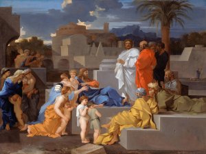 Christ Receiving the Children by Sebastien Bourdon Oil Painting