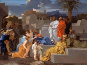 Christ Receiving the Children Oil painting by Sebastien Bourdon