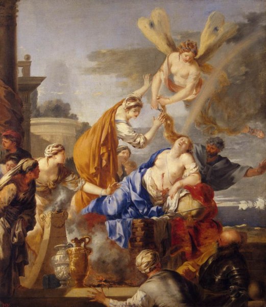 Death of Dido by Sebastien Bourdon - Hand-Painted Oil Painting Reproduction