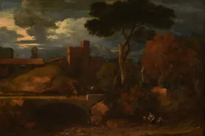 Paysage historique Oil painting by Sebastien Bourdon