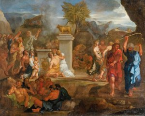 The Adoration Of The Golden Calf Oil painting by Sebastien Bourdon