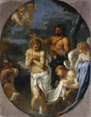 The Baptism of Christ by Sebastien Bourdon Oil Painting