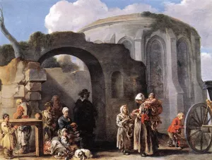 The Beggars by Sebastien Bourdon - Oil Painting Reproduction