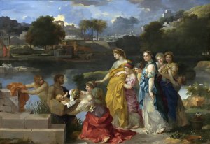 The Finding of Moses Oil painting by Sebastien Bourdon