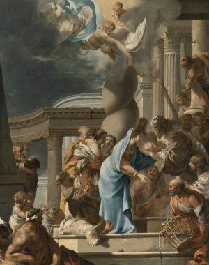 The Presentation In The Temple by Sebastien Bourdon Oil Painting