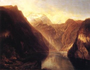 Pond in the Alps by Sandor Brodszky Oil Painting