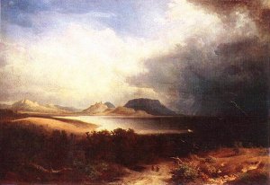 View to the Lake Balaton Storm by Sandor Brodszky Oil Painting