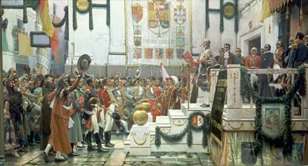 Cortes de Cadiz by Salvador Viniegra y Lasso De La Vega - Hand-Painted Oil Painting Reproduction