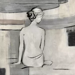 Abstract Bather I by Sally Swatland Oil Painting