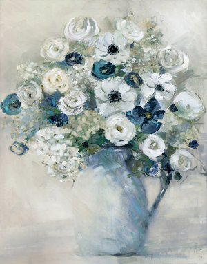 Anemone and Blue by Sally Swatland Oil Painting