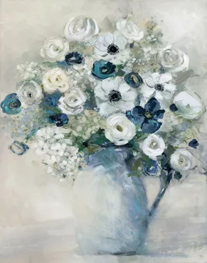 Anemone and Blue by Sally Swatland Oil Painting