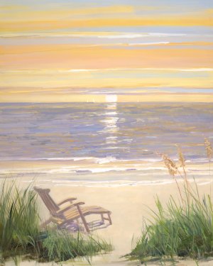 Beach At Sunset I by Sally Swatland Oil Painting