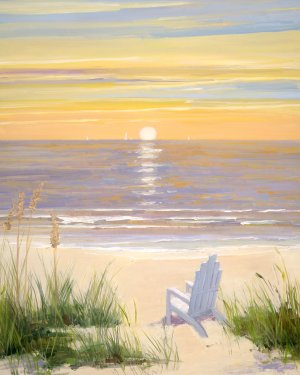 Beach At Sunset II by Sally Swatland Oil Painting