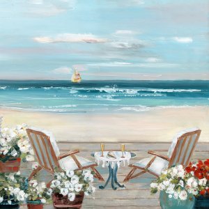 Beach Bistro by Sally Swatland Oil Painting