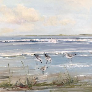 Beach Hopping by Sally Swatland Oil Painting