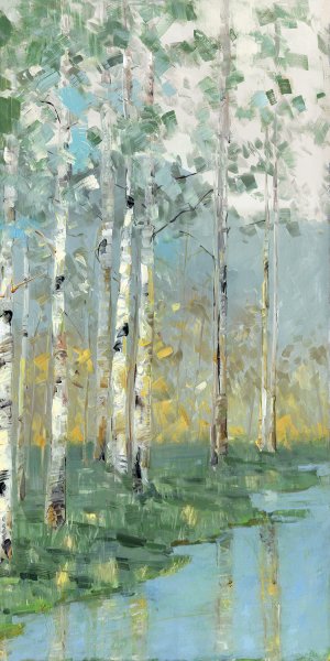 Birch Reflections III by Sally Swatland Oil Painting