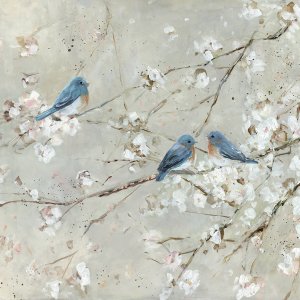 Blue Bird Melody I by Sally Swatland Oil Painting