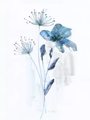 Blue Stems I by Sally Swatland Oil Painting