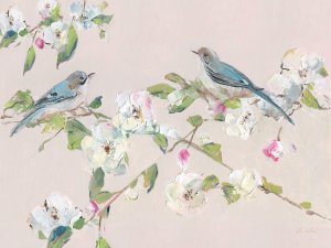 Bluebirds & Blossoms I by Sally Swatland Oil Painting