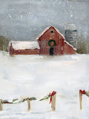Christmas on the Farm II by Sally Swatland Oil Painting