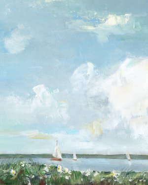 Coastal Clouds I by Sally Swatland Oil Painting