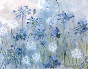 Dandelion and Agapanthus by Sally Swatland Oil Painting