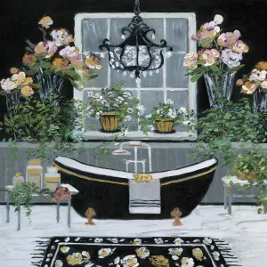 Femme Noir Bath I by Sally Swatland Oil Painting