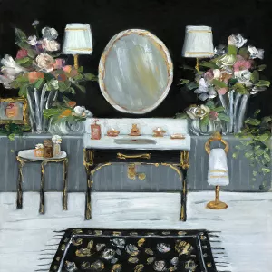 Femme Noir Bath III by Sally Swatland Oil Painting