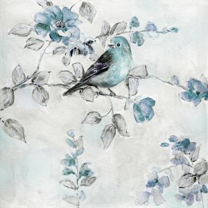 Finch and Spring Rose Climbers II by Sally Swatland Oil Painting