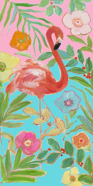 Flamingo Sunset I by Sally Swatland Oil Painting
