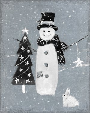 Galvanized Snowman I by Sally Swatland Oil Painting
