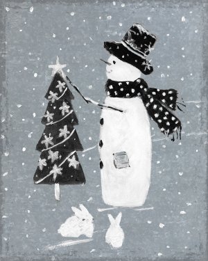 Galvanized Snowman II by Sally Swatland Oil Painting