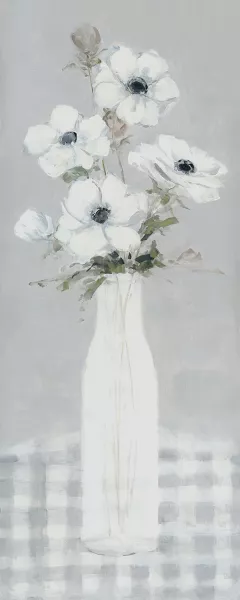 Gingham Anemone I by Sally Swatland Oil Painting