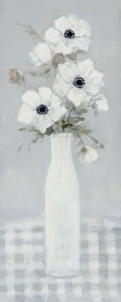 Gingham Anemone II by Sally Swatland Oil Painting