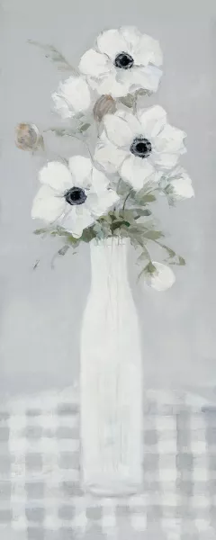 Gingham Anemone II by Sally Swatland Oil Painting