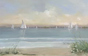 Harbor at Dusk Panorama by Sally Swatland Oil Painting