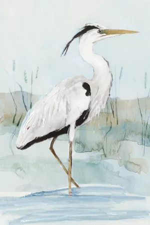 Heron on Blue I by Sally Swatland Oil Painting