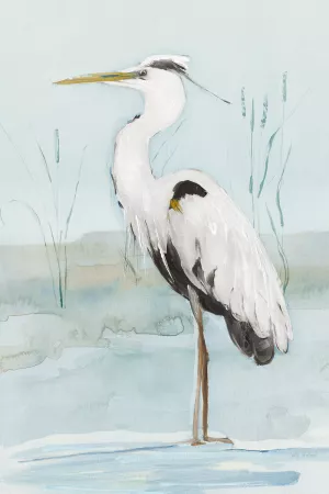Heron on Blue II by Sally Swatland Oil Painting