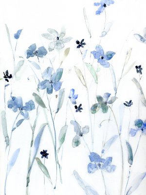 Indigo Garden Party I by Sally Swatland Oil Painting