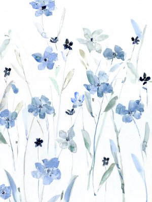 Indigo Garden Party II by Sally Swatland Oil Painting