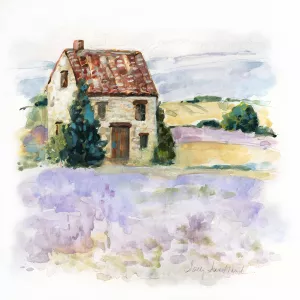Lavender Country I by Sally Swatland Oil Painting