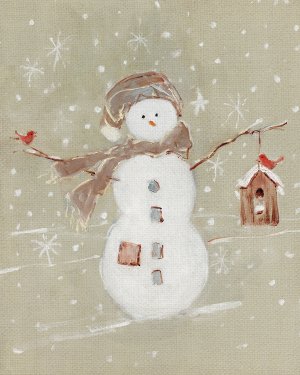 Linen Snowman I by Sally Swatland Oil Painting