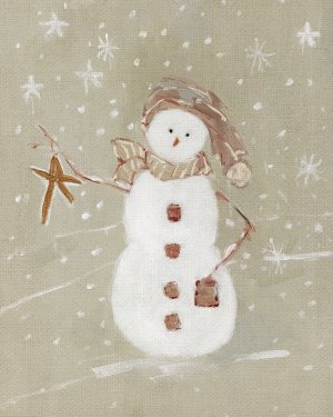 Linen Snowman II by Sally Swatland Oil Painting