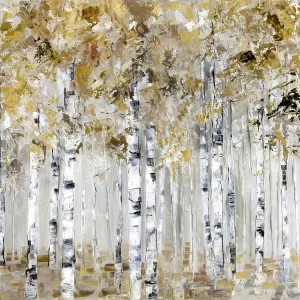 Neutral Birch Grove by Sally Swatland Oil Painting