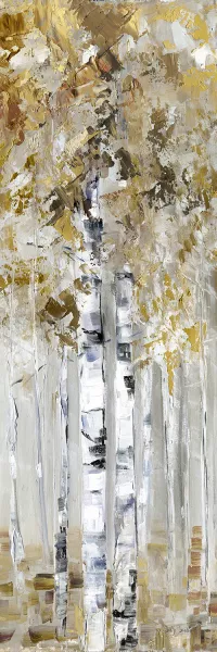 Neutral Birch II by Sally Swatland Oil Painting