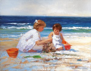 On The Shore by Sally Swatland Oil Painting