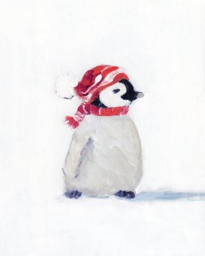 Penguin Play I by Sally Swatland Oil Painting
