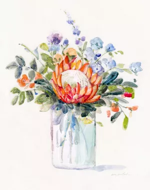 Pretty Protea I by Sally Swatland Oil Painting