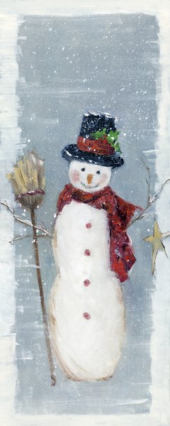Primitive Snowman II by Sally Swatland Oil Painting