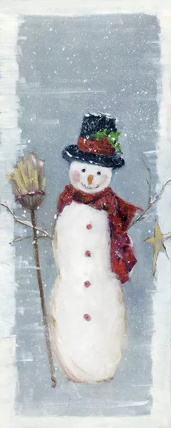 Primitive Snowman II by Sally Swatland Oil Painting